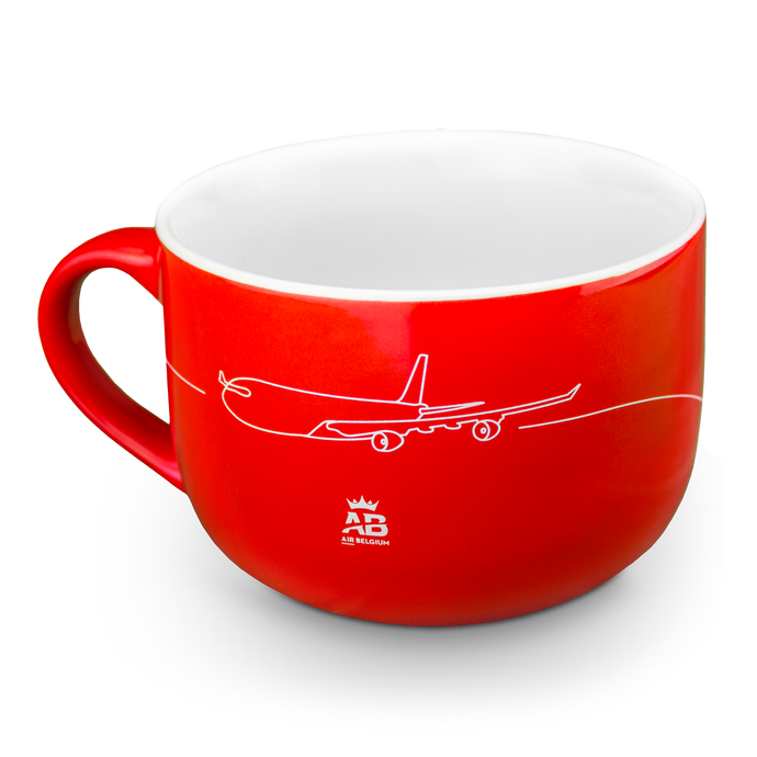 Air Belgium red ceramic large cup
