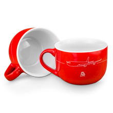 Load image into Gallery viewer, Air Belgium red ceramic large cup