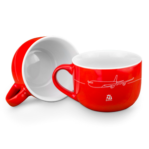 Air Belgium red ceramic large cup